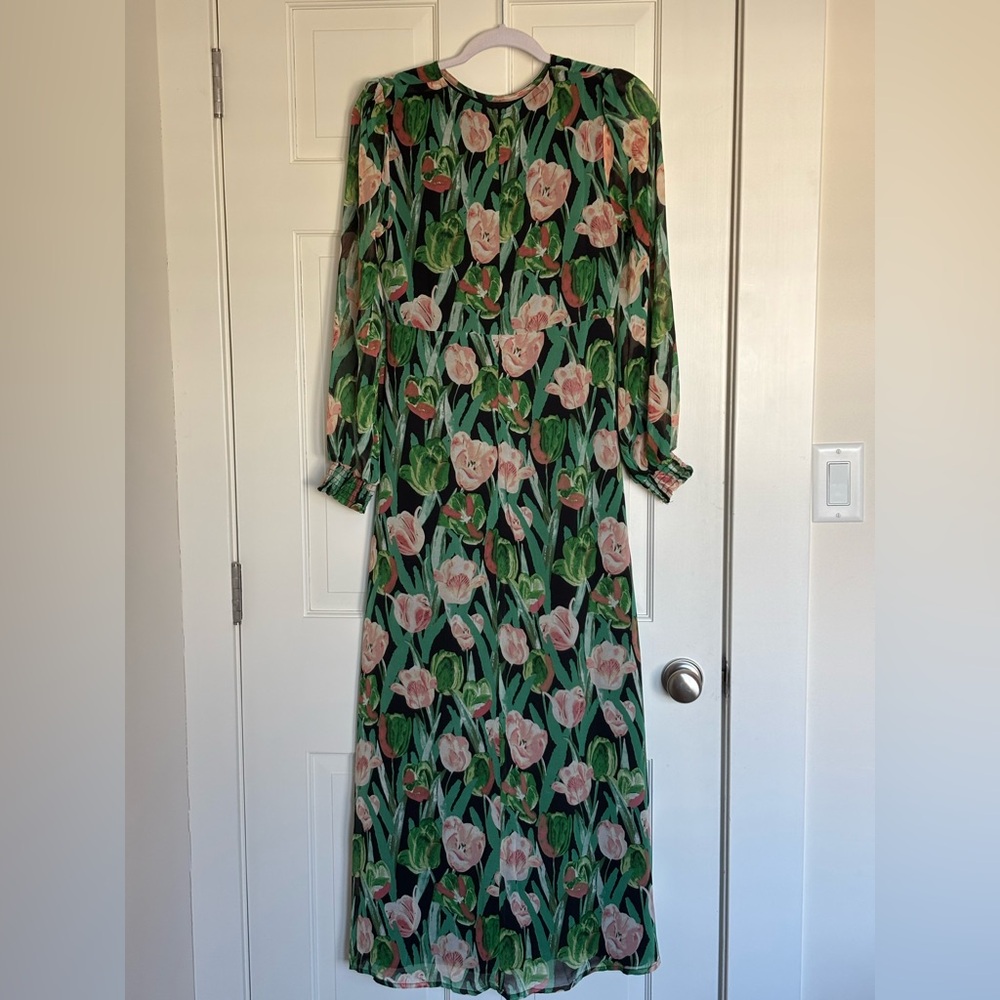 Vici Floral Maxi Dress in Green and Pink - Picture 3 of 8